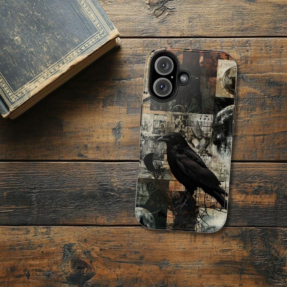 Edgar Allan Poe Raven iPhone Case: Gothic Poetry Collage
