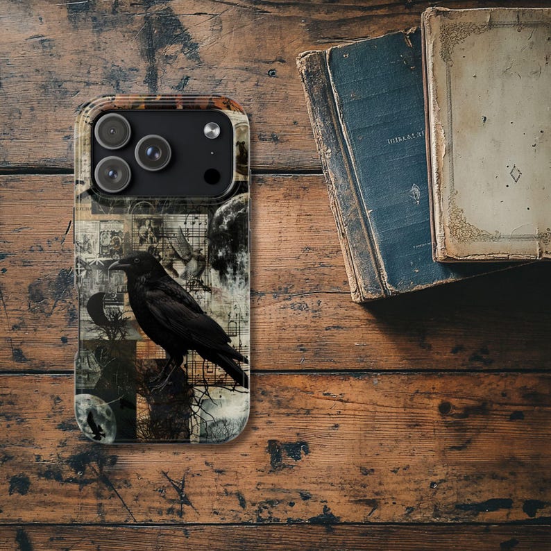 Edgar Allan Poe Raven iPhone Case: Gothic Poetry Collage image 3