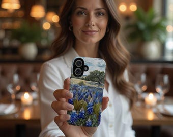 Texas Bluebonnets iPhone Case, Wildflower Art, Elegant Floral Design