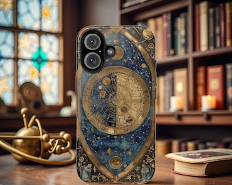 Illuminated Manuscript iPhone Case: Medieval Celestial Star Design