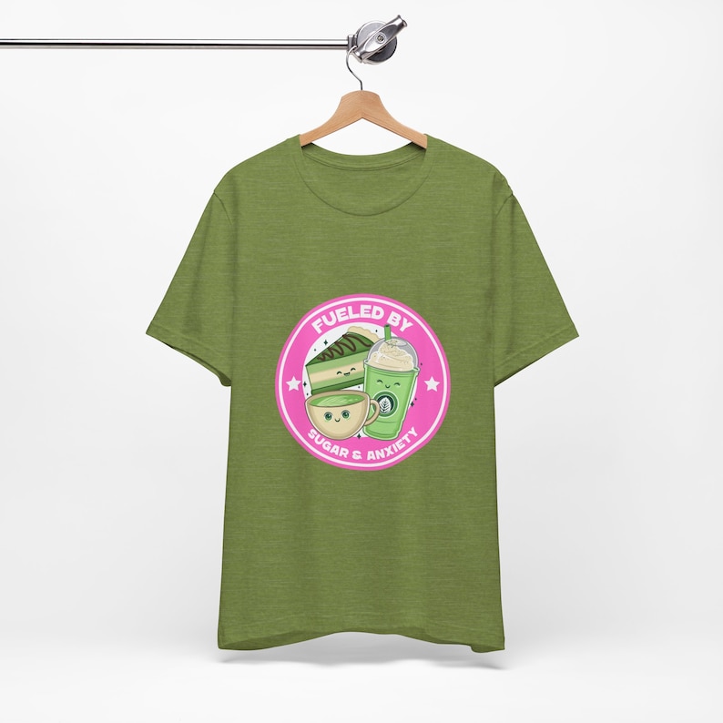 Fueled by Caffeine and Anxiety, Stress T-Shirt for Men and Women | Stylish and Comfortable Round-Neck with Short-Sleeves image 7