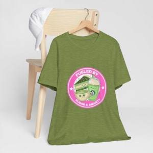Fueled by Caffeine and Anxiety, Stress T-Shirt for Men and Women | Stylish and Comfortable Round-Neck with Short-Sleeves image 8
