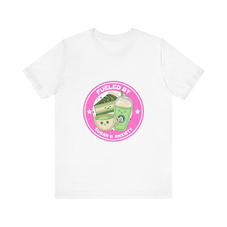 Fueled by Caffeine and Anxiety, Stress T-Shirt for Men and Women | Stylish and Comfortable Round-Neck with Short-Sleeves image 1