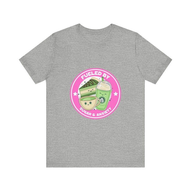 Fueled by Caffeine and Anxiety, Stress T-Shirt for Men and Women | Stylish and Comfortable Round-Neck with Short-Sleeves image 3