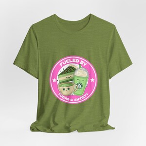 Fueled by Caffeine and Anxiety, Stress T-Shirt for Men and Women | Stylish and Comfortable Round-Neck with Short-Sleeves image 6