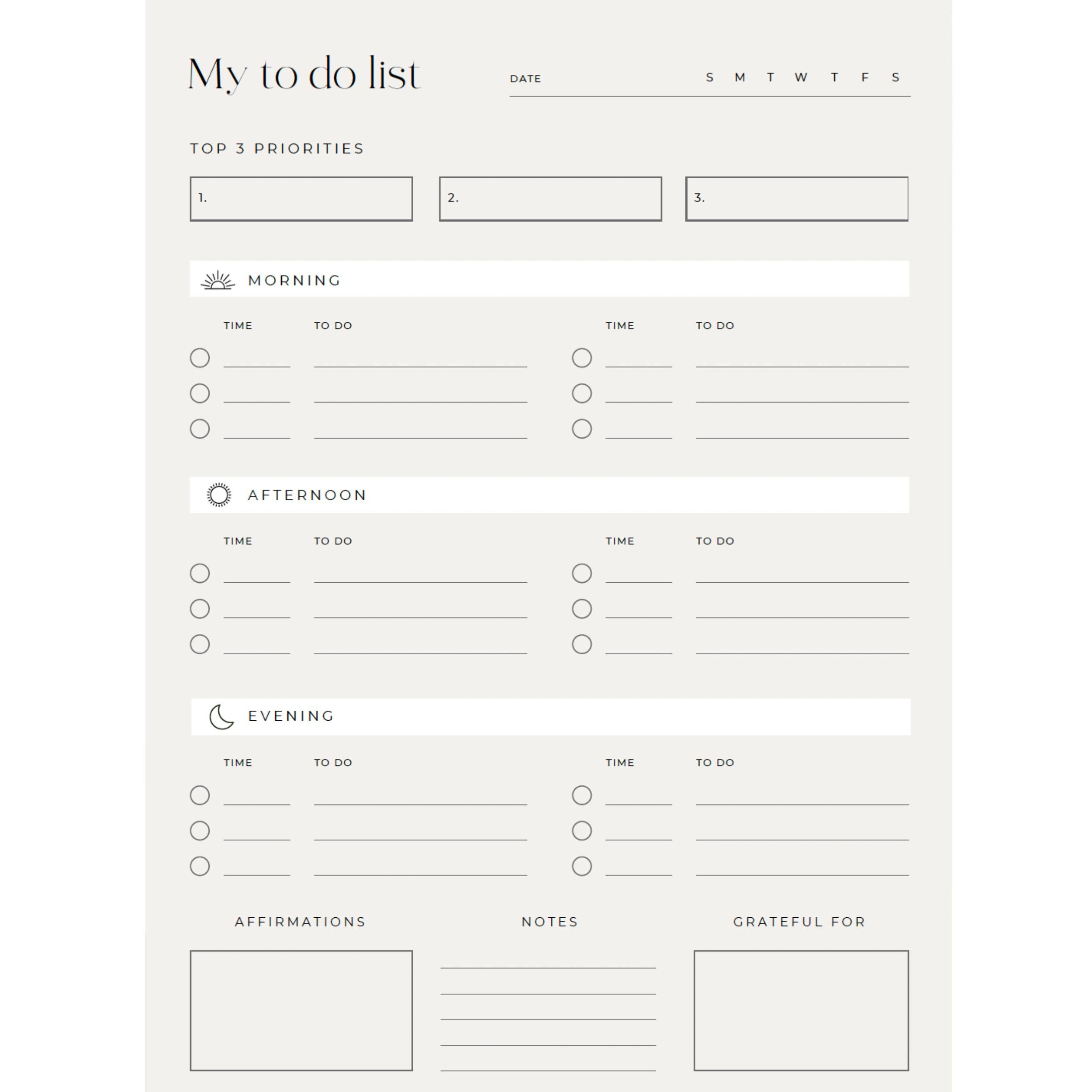 Daily to Do List Printable, Daily Task List Template PDF, Minimal Daily ...