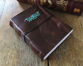 Leather Journal - "Live in the sunshine, swim the sea, drink the wild air" - Ralph Waldo Emerson . dark brown