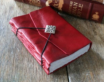 Leather Journal . Shakespeare in Love - Love Sonnet 116 . handmade handbound . red (320 pgs.)