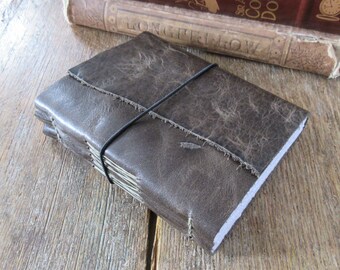 Leather Journal "...I dream things that never were and I say 'Why not?'" George Bernard Shaw . handbound . dark distressed moss (320 pgs)