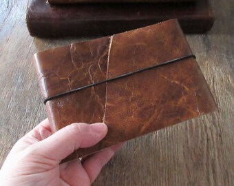Watercolor Leather Sketchbook Pocket Tome 6” x 4” landscape russet brown leather Fabriano Artistico coldpress (100%cotton watercolour paper)