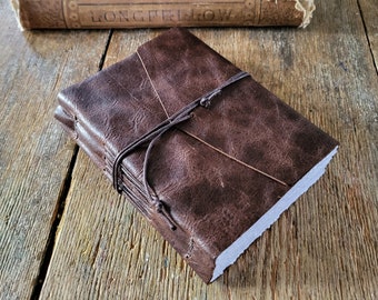 Leather Journal . "Of all the paths you taken in life make sure a few of them are dirt." - John Muir . dark distressed brown (320 pgs)