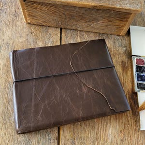 Perpetual Nature Journal Watercolor Sketchbook . A5 landscape. dark brown . Fabriano Artistico COLDpress 140lb . 100% cotton (52pg spreads)