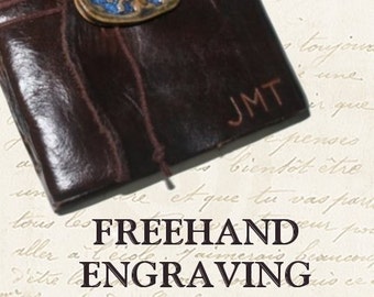 ENGRAVING -- freehand engraving (up to 3 initials) on journal cover