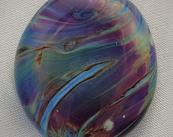 Periwinkle Splash Art Glass Lampwork Focal Bead