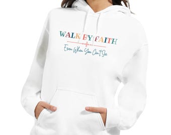 Walk By Faith Hoodie - Christian Values | Spiritual Uplift | Perfect for Church Youth Activities
