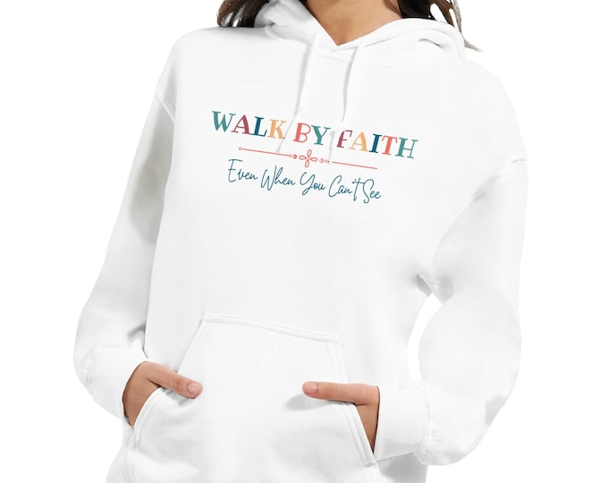 Walk By Faith Hoodie - Christian Values | Spiritual Uplift | Perfect for Church Youth Activities