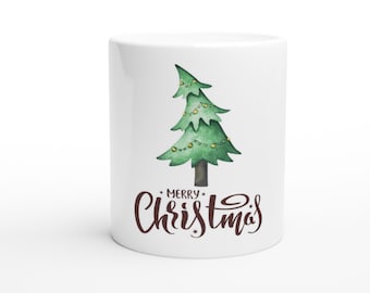 Merry Christmas Mug - Cozy Holiday Ceramic Coffee Cup - Perfect for Hot Beverages