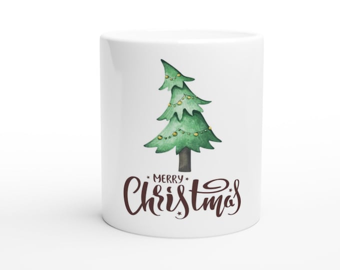 Merry Christmas Mug - Cozy Holiday Ceramic Coffee Cup - Perfect for Hot Beverages