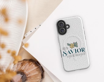 With the Savior On Your Side phone case - Christian Quote - MagSafe® tough case for iPhone®