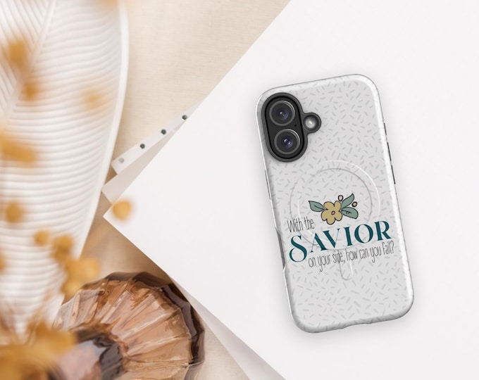 With the Savior On Your Side phone case - Christian Quote - MagSafe® tough case for iPhone®