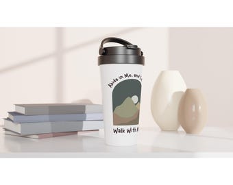 Walk With Me Mountain Mug | Christian Travel Cup | LDS Youth Scripture & Quotes