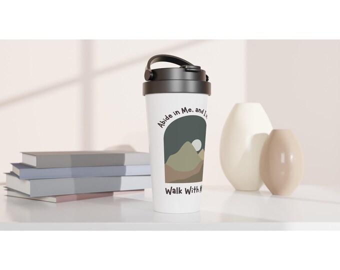 Walk With Me Mountain Mug | Christian Travel Cup | LDS Youth Scripture & Quotes