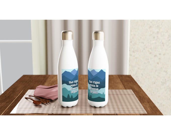 Uphill Journey Motivational Water Bottle - Christian Inspirational Quote Gift for Hikers