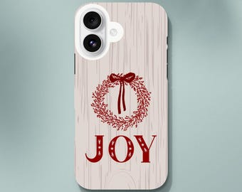 Joyful Christmas Wreath Phone Case - Holiday Decor - Merry Phone Greetings - Perfect Gift