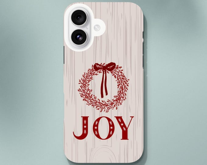 Joyful Christmas Wreath Phone Case - Holiday Decor - Merry Phone Greetings - Perfect Gift