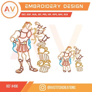 Hercules. Embroidery Design. Machine Embroidery File (4x4, 5x7, 8x8 hoops)