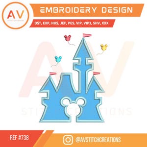Magic World Castle – Applique Embroidery Design – Machine Embroidery File (4x4, 5x7, 8x8 hoops)