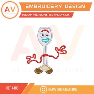 Forky Toy – Applique Embroidery Design – Machine Embroidery File (4x4, 5x7, 8x8 hoops)