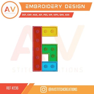 Building Block Number 6. Applique Design. Machine Embroidery File, 4x4, 5x7, 8x8 Hoop Sizes.