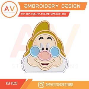 Doc Dwarfs Peeker – Applique Embroidery Design – Machine Embroidery File (4x4, 5x7, 8x8 hoops)