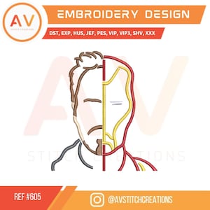 Iron Man Superhero. Embroidery Design. Machine Embroidery File (4x4, 5x7, 8x8 hoops)
