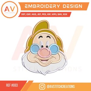Doc – Seven Dwarfs. Applique Embroidery Design – Machine Embroidery File (4x4, 5x7, 8x8 hoops)