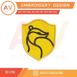 Yellow House – Wizard School. Applique Embroidery Design – Machine Embroidery File (4x4, 5x7, 8x8 hoops)