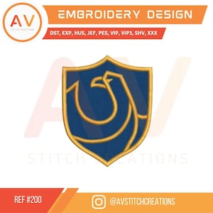 Blue House – Wizard School. Applique Embroidery Design – Machine Embroidery File (4x4, 5x7, 8x8 hoops)