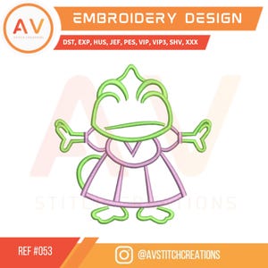 Pascal Chamaleon. Tangled. Embroidery Pattern. Machine Embroidery File. 4x4, 5x7, 8x8 Hoop Sizes.