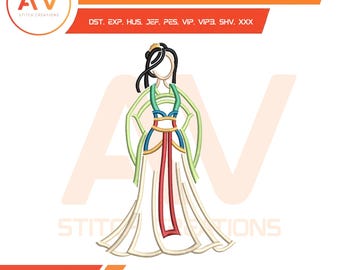 Honor Warrior Princess. Embroidery Pattern. Machine Embroidery File. 4x4, 5x7, 8x8 Hoop Sizes.