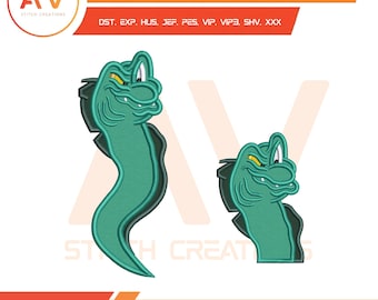 Electric Sea Eel Machine Embroidery Design, PES JEF DST 4x4 5x7 8x8