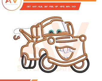 Rusty Tow Truck. Radiator Springs, Machine Embroidery Design, PES JEF DST 4x4 5x7 8x8