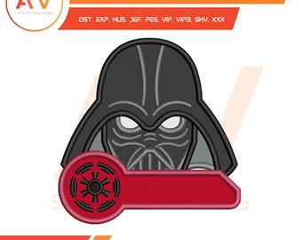 Dark Side Mouse Ears. Applique Design. Machine Embroidery File, 4x4, 5x7, 8x8 Hoop Sizes.
