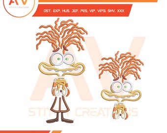 Anxious Orange Emotion Nervous Character Machine Embroidery Design, PES JEF DST 4x4 5x7 8x8