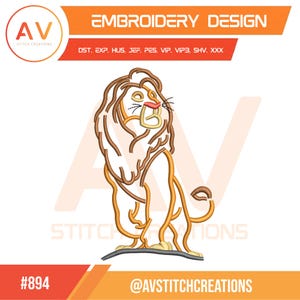 Savanna King Golden Mane Father Lion Legacy Machine Embroidery Design, PES JEF DST 4x4 5x7 8x8