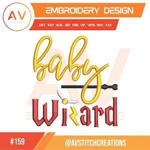 Baby Wizard Magic School Toddler Quote Newborn Machine Embroidery Design, PES JEF DST 4x4 5x7
