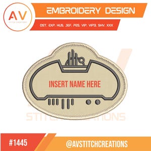 Galaxy Empire Name Tag Patch Design - Machine Embroidery File for 4x4, 5x7, 8x8 Hoops