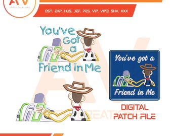 Cowboy & Space Ranger. Embroidery Design. Machine Embroidery File. 4x4, 5x7, 8x8 Hoop Sizes.