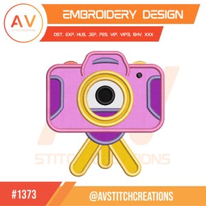 Retro Toy Camera. Applique Machine Embroidery Design, PES JEF DST 4x4 5x7 8x8