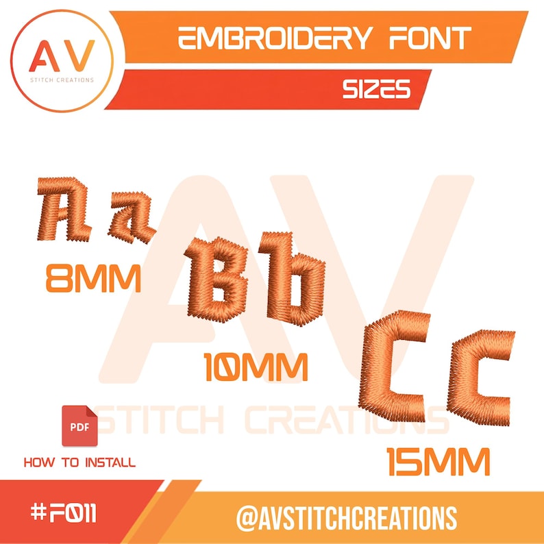 Embroidery Font Bundle, 5 Alphabets Set, All Sizes Included, BX PES JEF ...